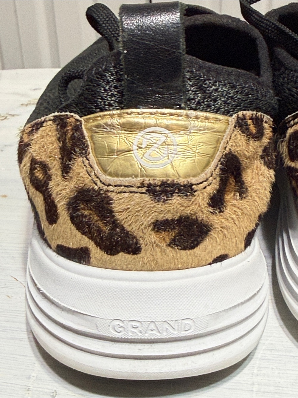 Cole Haan Womens Grandsport Leopard Lace Up Sneakers Shoes size 9 - Picture 8 of 15